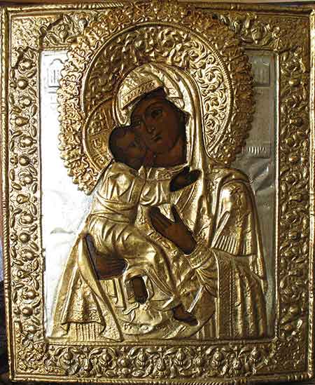 Владимирская икона Божией Матери после реставрации